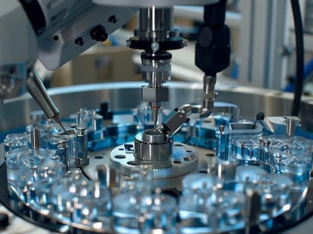 Advanced CMM inspection equipment precisely measuring small components to ensure strict quality control and ultra-high precision.