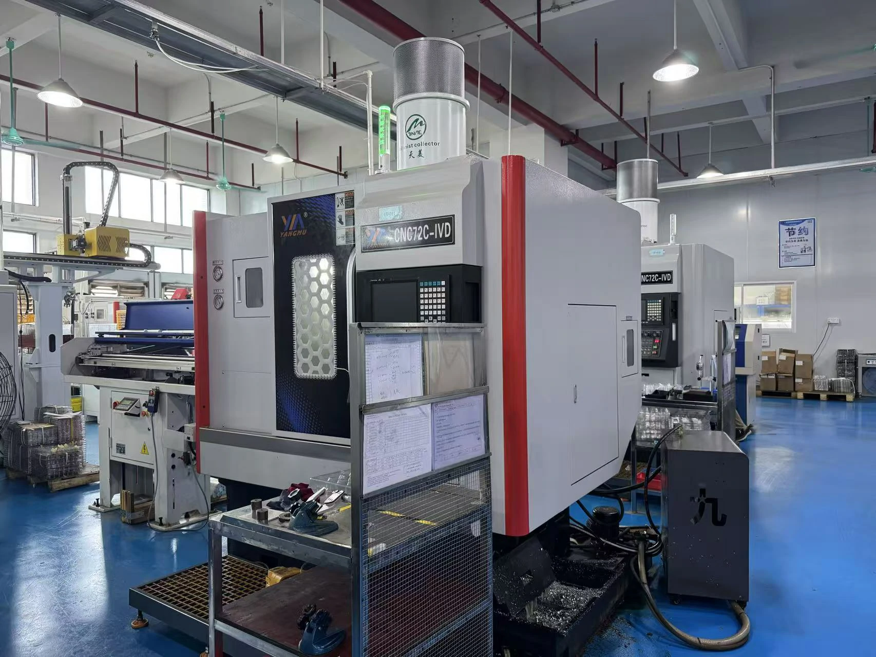 Automatic CNC turn-mill lathe with automatic feeder and oil mist collector for complex cylindrical metal component machining